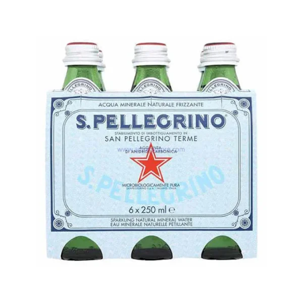 250ml S.Pellegrino Italian Sparkling Water Glass Six Pack (Alpiste)