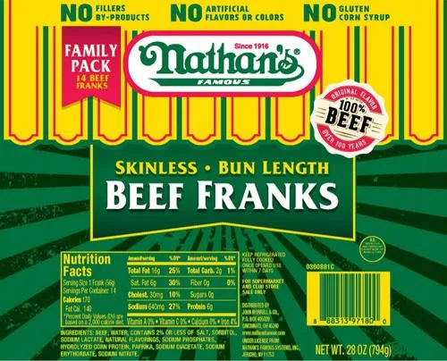 794g Nathan's Skinless Beef Franks (PriceSmart)