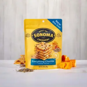 64g Sonoma Everything Cheddar Cheese Crisps