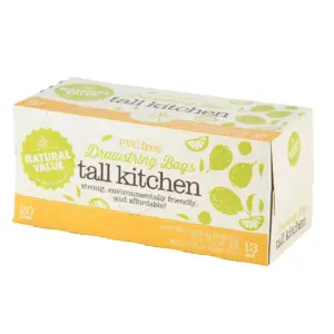 Natural Value 13 Gallon Drawstring Tall Kitchen Bag
