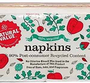Natural Value 100% Recycled White Lunch Napkins