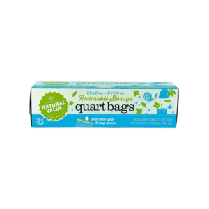 24 Natural Value Quart Color Grip Reclosable Storage Bags