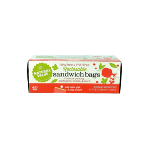 40 Natural Value Color Grip Reclosable Sandwich Bags