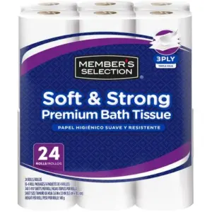 24 Rolls Member's Selection Soft and Strong Toilet Paper (PriceSmart)