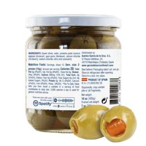 400g García de la Cruz Premium Pepper Stuffed Olive