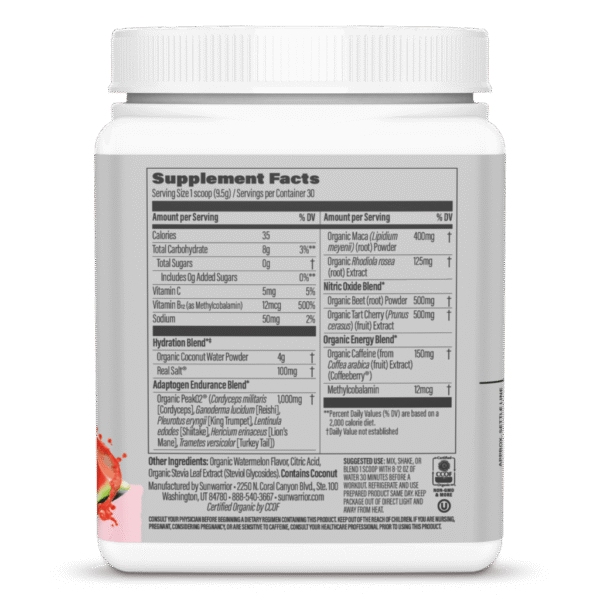 Sunwarrior 285g ACTIVE ENERGY (SIS) Ingredients