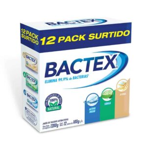 Bactex Antibacterial Soap Oatmeal, Aloe and Active Fresh 12 Units / 100 g / 3.5 oz (Pricesmart)