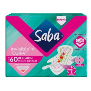 Saba CUR-V Invisible Sanitary Pads 60 Units (Pricesmart)