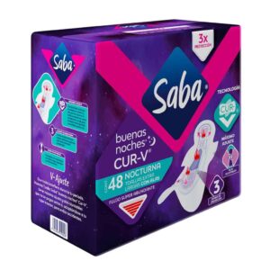 Saba Feminine Towels with Wings Good Night Cur-V 48 Units (Pricesmart)