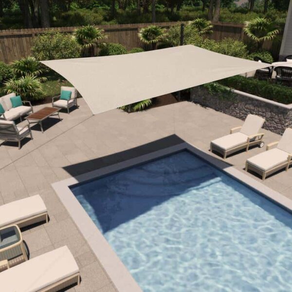 BEIGE Coolaroo Rectangle Shade Sail 3.9 m x 2.1 m / 153.5" x 82.6" (Pricesmart)