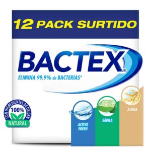 Bactex Antibacterial Soap Oatmeal, Aloe and Active Fresh 12 Units / 100 g / 3.5 oz (Pricesmart)
