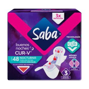 Saba Feminine Towels with Wings Good Night Cur-V 48 Units (Pricesmart)