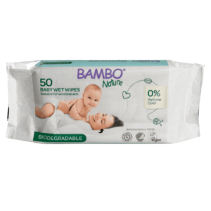 50 Bambo Nature Biodegradable Wet Wipes (Walcas)