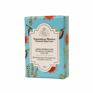 100gr Refreshing Natural Mint Soap with Chlorophyll and Chia Seeds (Naturaleza Mística )