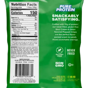 36g Pure Protein Sour Cream & Onion Popped Crisps