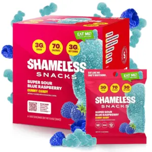 50g Shameless Snacks SUPER SOUR BLUE RASPBERRY