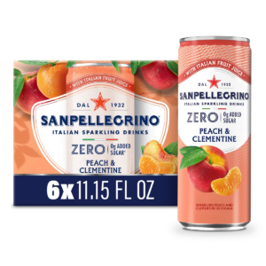 6pk Sanpellegrino Zero Clementine & Peach Italian Sparkling Beverage