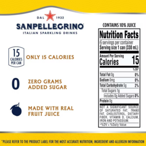 6pk Sanpellegrino Zero Lemonade Italian Sparkling Beverage