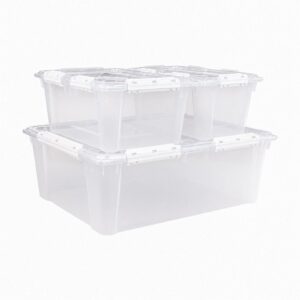 Greenmade Set of Clear Storage Containers with Lids 3 Units