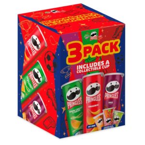 150g Pringles Football Edition Potato Chips Assorted Flavors with Collectible ColorChanging Cup 3 Units