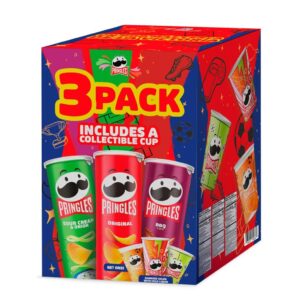 150g Pringles Football Edition Potato Chips Assorted Flavors with Collectible ColorChanging Cup 3 Units