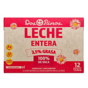 1L Dos Pinos Whole Milk 35 Fat 12 Units