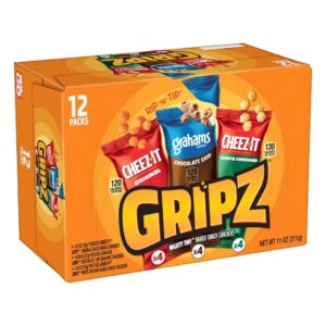 25g CheezIt Original Grahams and White Cheddar CheezIt Gripz Variety Pack 12 Units