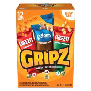 25g CheezIt Original Grahams and White Cheddar CheezIt Gripz Variety Pack 12 Units