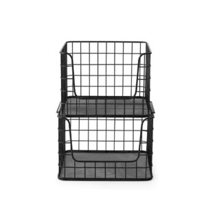 Baum Set of Multifunctional Stackable Metal Baskets 2 Units