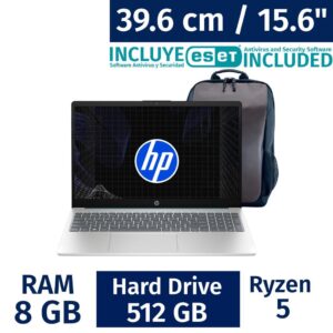 HP 3962 cm 156 Laptop AMD Ryzen 5 8 Gigabytes 512 Gigabytes Backpack ESET Antivirus