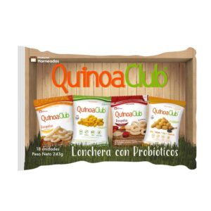 QuinoaClub Loncher Snacks with Quinoa and Probiotics Doughnuts and Puffs 18 Units