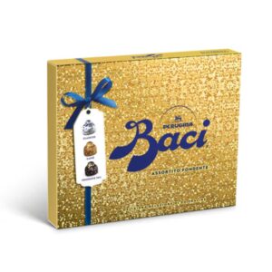 20-Piece Perugina Baci Assorted Dark Chocolates Shiny Golden Christmas Gift Box (Alpiste)