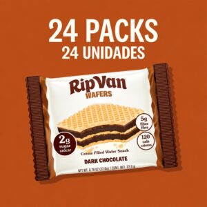 22g Rip Van Dark Chocolate Vegan Wafer Cookies 24 Units