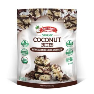 680g Jennies Coconut Bites with Cacao Nibs and Dark Chocolate